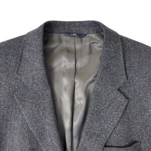 Brooks Brothers 346 Men's 100% Lambswool Wool Herringbone Blazer | Gray | 44R